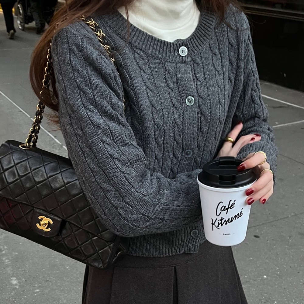 Wool twist cardigan